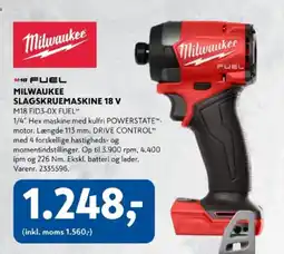 Davidsen Milwaukee slagskruemaskine 18 v tilbud
