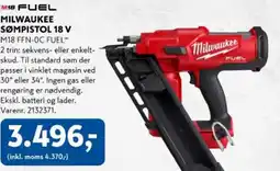 Davidsen M18 fuel milwaukee sømpistol 18 v tilbud