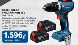 Davidsen Bosch bore-/ skruemaskine 18 v tilbud