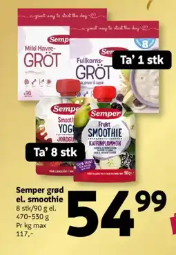 Løvbjerg Semper grød el. smoothie tilbud