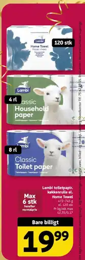 Løvbjerg Lambi toiletpapir. køkkenrulle el. Home Towel tilbud