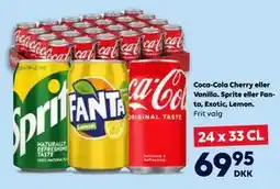 BorderShop Coca-Cola Cherry eller Vanilla. Sprite eller Fanta, Exotic, Lemon tilbud