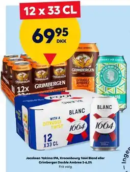 BorderShop Jacobsen Yakima IPA, Kronenbourg 1664 Bland eller Grimbergen Double Ambree 5-6,5% tilbud