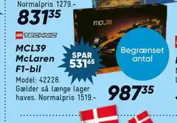 Bilka LEGO TECHNIC MCL39 McLaren F1-bil tilbud