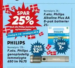 Bilka Spar25% på alle Philips batterier og lommelygter tilbud