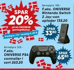 Bilka Spar 20% på alt ONiVERSE gamingtilbehør tilbud