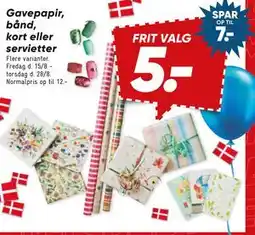 Bilka Gavepapir, bånd, kort eller servietter tilbud