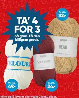 Bilka TA' 4 FOR 3 på garn tilbud