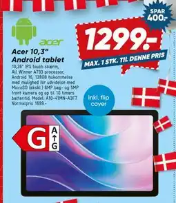 Bilka Acer 10,3” Android tablet tilbud