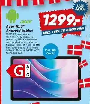 Bilka Acer 10,3” Android tablet tilbud