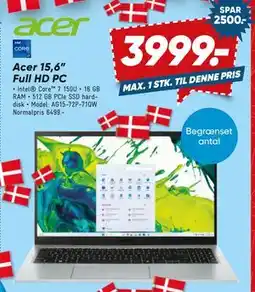 Bilka Acer 15,6” Full HD PC tilbud