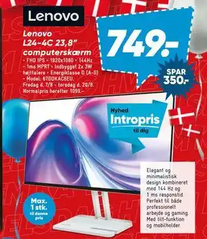 Lenovo L24-4C 23,8” computerskærm