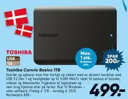 Bilka Toshiba Canvio Basics 1TB tilbud