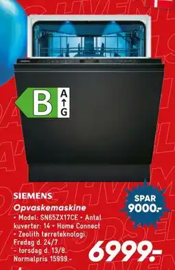Bilka SIEMENS Opvaskemaskine tilbud