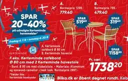 Bilka Kerteminde cafébord Ø 80 cm med 2 Kerteminde havestole tilbud