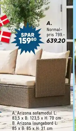 Bilka Arizona sofamodul tilbud