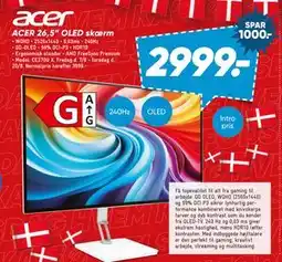 Bilka ACER 26,5” OLED skærm tilbud