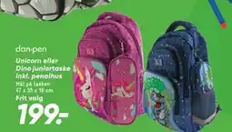 Bilka Unicorn eller Dino juniortaske inkl. penalhus tilbud