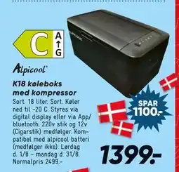Bilka Alpicool K18 køleboks med kompressor tilbud