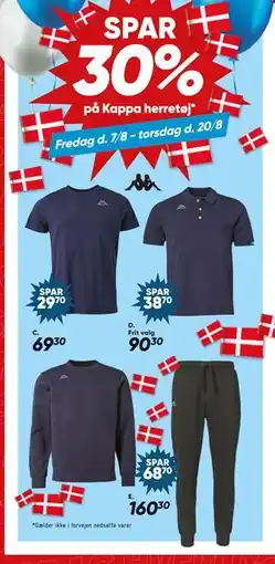 Bilka SPAR 30% på Kappa herretøj tilbud