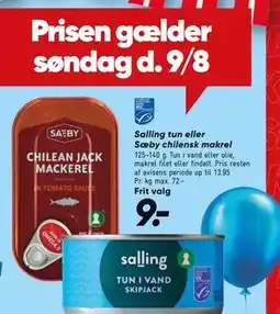 Bilka Salling tun eller Sæby chilensk makrel tilbud
