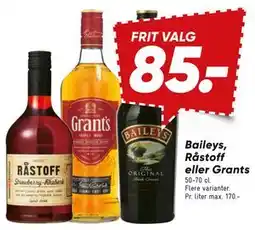 Bilka Baileys, Råstoff eller Grants tilbud
