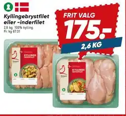 Bilka Kyllingebrystfilet eller -inderfilet tilbud