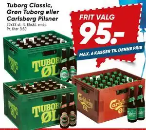 Tuborg Classic, Grøn Tuborg eller Carlsberg Pilsner