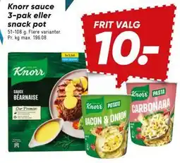 Bilka Knorr sauce 3-pak eller snack pot tilbud