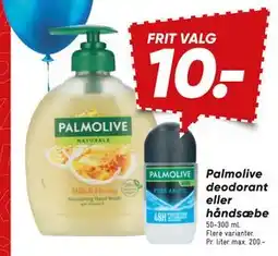 Bilka Palmolive deodorant eller håndsæbe tilbud