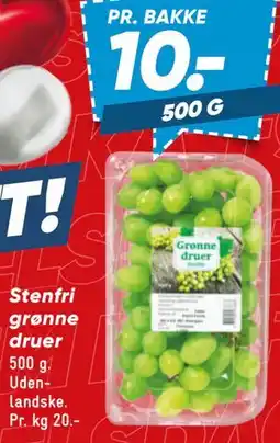 Bilka Stenfri grønne druer tilbud