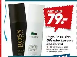 Bilka Hugo Boss, Van Gils eller Lacoste deodorant tilbud
