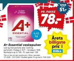 Bilka A+ Essential vaskepulver tilbud