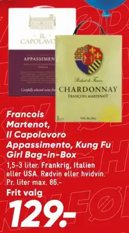 Bilka Francois Martenot, Il Capolavoro Appassimento, Kung Fu Girl Bag-in-Box tilbud