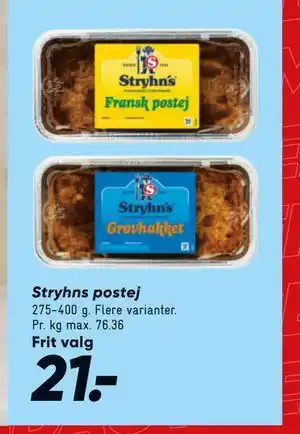 Bilka Stryhns postej tilbud