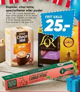 Bilka Kapsler, chai latte, specialiteter eller puder tilbud
