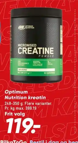 Bilka Optimum Nutrition kreatin tilbud