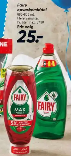 Bilka Fairy opvaskemiddel tilbud
