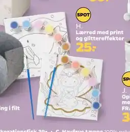 Netto Lærred med print og glittereffekter tilbud