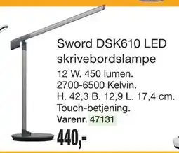 Harald Nyborg Sword DSK610 LED skrivebordslampe tilbud