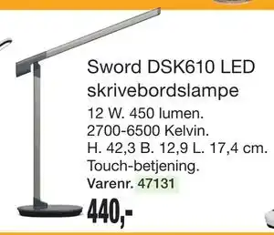 Harald Nyborg Sword DSK610 LED skrivebordslampe tilbud