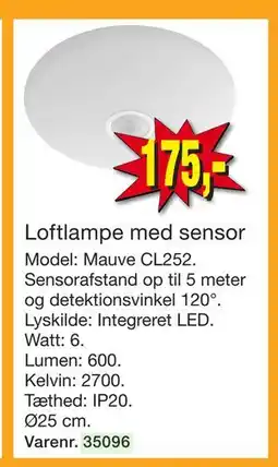 Harald Nyborg Loftlampe med sensor tilbud