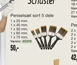 Harald Nyborg Penselsæt sort 5 dele tilbud
