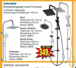 Harald Nyborg CARLSBAD Brusestangssæt med 2 brusere tilbud