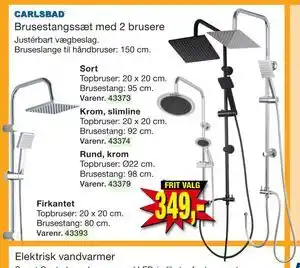 Harald Nyborg CARLSBAD Brusestangssæt med 2 brusere tilbud