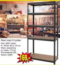 Harald Nyborg Reol med 5 hylder tilbud