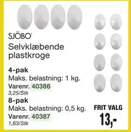 Harald Nyborg SJÖBO Selvklæbende plastkroge tilbud