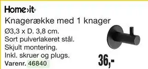 Harald Nyborg Homeit Knagerække med 1 knager tilbud