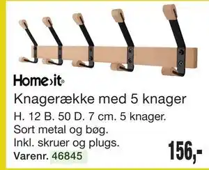Harald Nyborg Homeit Knagerække med 5 knager tilbud