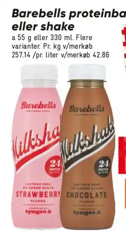 Bilka Barebells milkshake (flasker) tilbud
